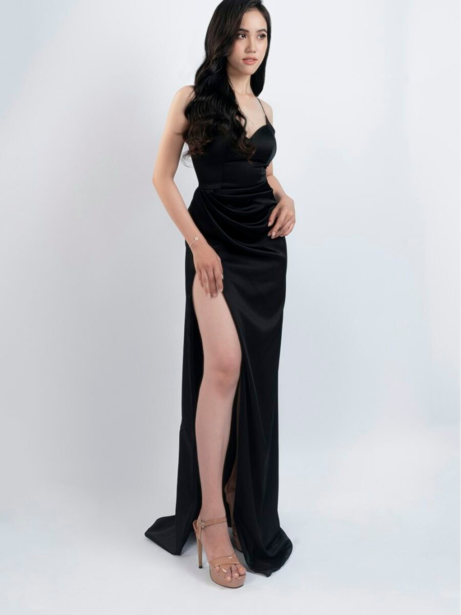 vestido saten noche – Amankaya Boutique